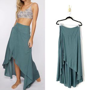 O'Neill Teal Asymmetrical High-Low Flow Skirt